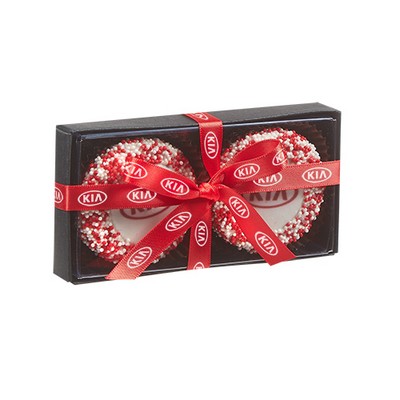 Elegant Belgian Chocolate Custom Oreo® Gift Box - Corporate Color Nonpareil Sprinkles