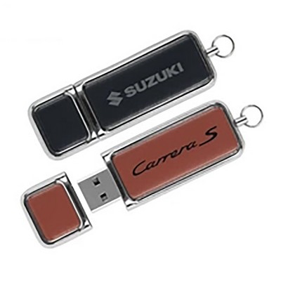 Leather USB Flash Drive Keyring (16GB)