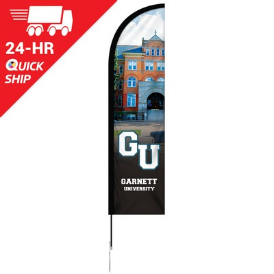 24 - Hour 8' Single Reverse Half Drop Banner with Hardware Set