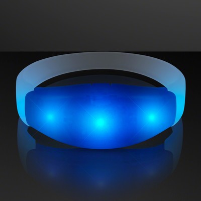 Blue LED Steady Illumination Stretch Bracelet - BLANK