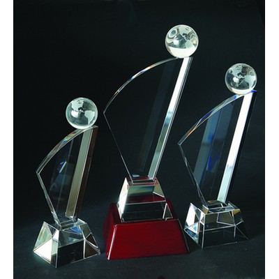 Globe Optical Crystal Award/Trophy 9.5"H