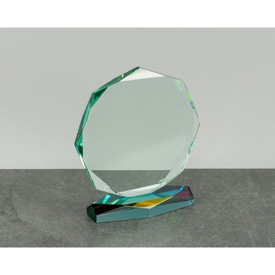 Small Jade Glass Octagon Prism Award