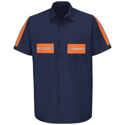 Red Kap® Enhanced Visibility Industrial Work Shirt - Short Sleeve