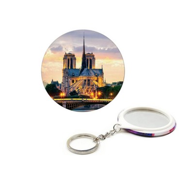 1 3/4" Mirror W/ Long Keychain