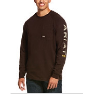 Ariat® Rebar™ Cotton Strong™ Graphic Men's Dark Brown T-Shirt