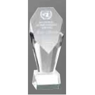 Medium Crystal Slant Face Award w/Clear Crystal Base