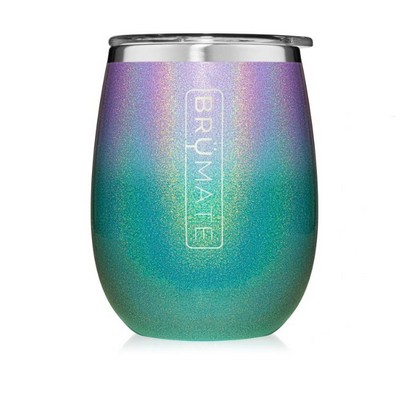 BruMate Stemless Uncork'd 14oz Wine Glass Glitter and Print Colors