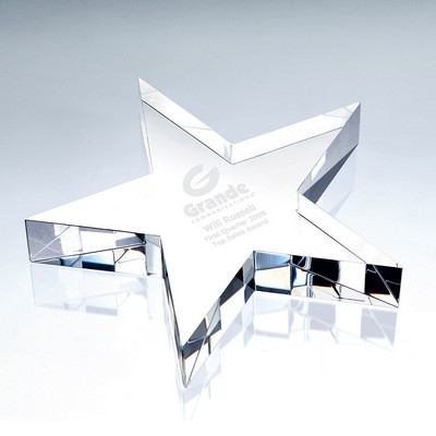 Flat Star Optic Crystal Award - Medium