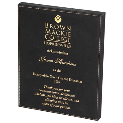 Black Leatherette Plaque with Lasered or Full Color Imprint