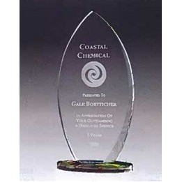 Flame Series Clear Glass Award w/Prism-Effect Base (3.875"x 8.875")