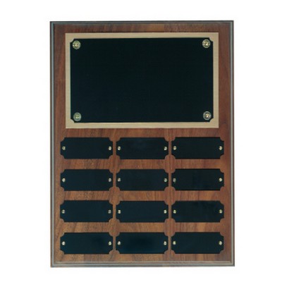 12 Plate Genuine Walnut Completed Perpetual Plaque