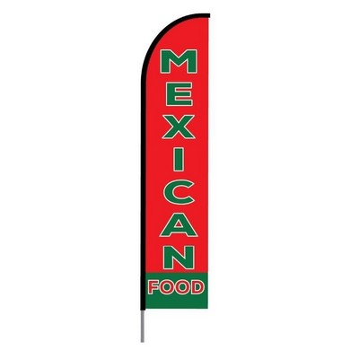 Type of Restaurant & Food Flags - Feather Banner - Mexican Food Red