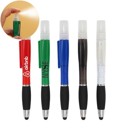 3-In-1 Spray Antibacterial Pen W/ Stylus Tip