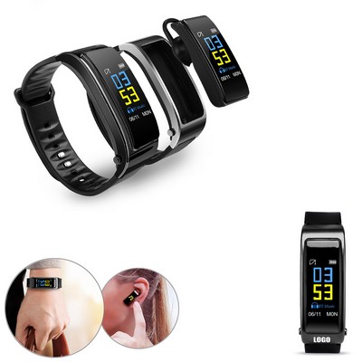 2-in-1 Ear Bud w/Fitness Tracker Bracelet