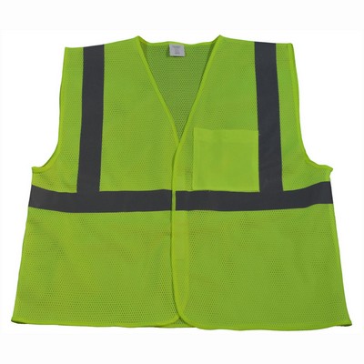 ANSI/ISEA 107-2015 CLASS 2 Economy Safety Vests With Hook & Loop Closure