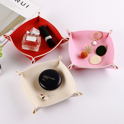 PU Leather Jewelry Catchall Storage Tray