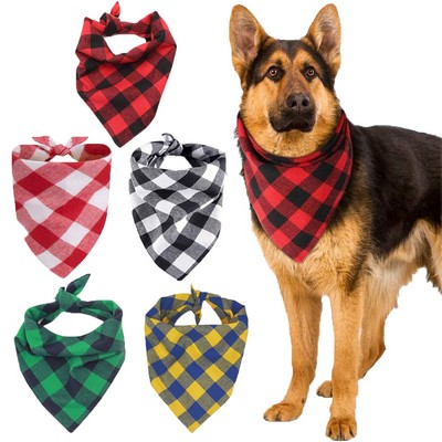 Premium Christmas Plaid Pet Bandana Scarf birthday