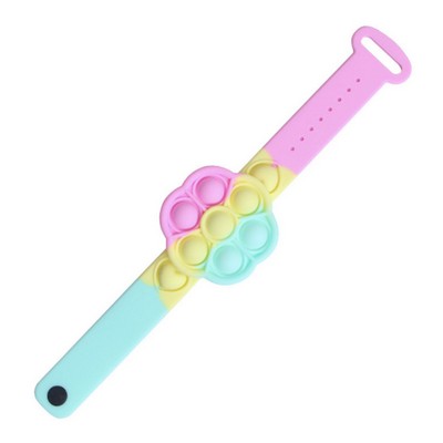 Finger Press Fidget Bracelet Toy w/Spinner