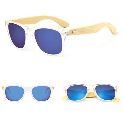 Bamboo Sunglasses w/Clear Frame