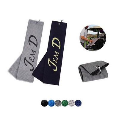 Tri-fold Golf Towel w/ Bag Hook