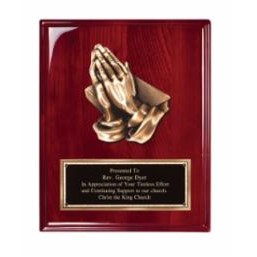 Rosewood Piano Finish Plaque w/Hands