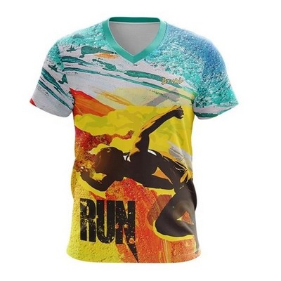 Milk Silk V-Neck Sublimated T-Shirt