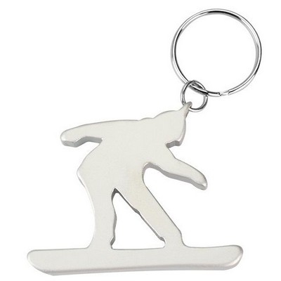 Snowboard Ski Man Bottle Opener Keychain