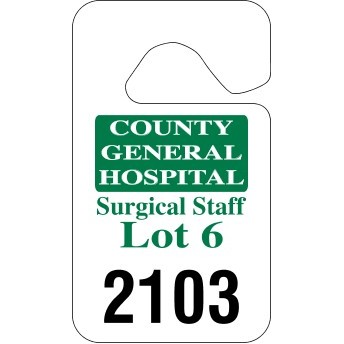 .035" Standard White Polyethylene Hang Tag Parking Permit