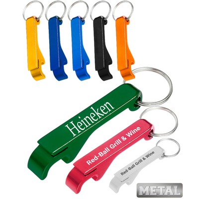 Union Printed - Aluminum Beer Bottle Opener with Keychain - 1-Color Print