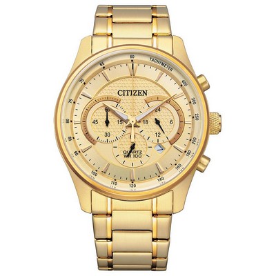 Citizen® Men's Quartz Chronograph Gold-Tone Watch w/Champagne Dial