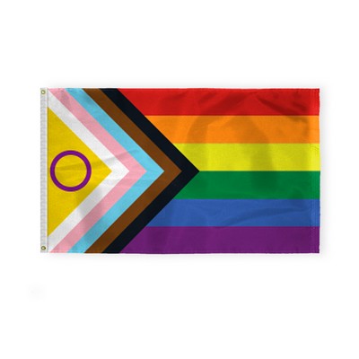 3 ' x 5 ' 1ply Nylon Intersex Progressive Pride Flag