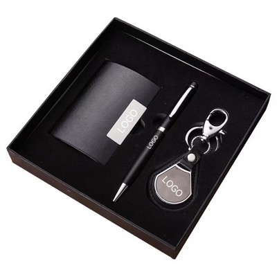 Metal Ballpoint Pen and Keyring Gift Set