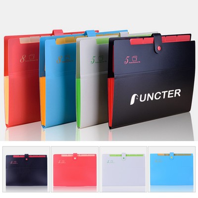 Letter A4 Size Expandable Poly File Folder with Snap Closures and Multi Pockets