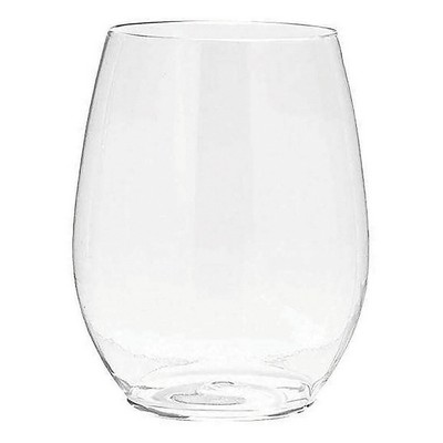 12 Oz. Clear Elegant Stemless Plastic Glass