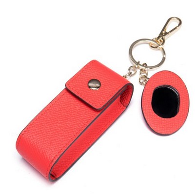 Leather Lipstick Case with Mirror