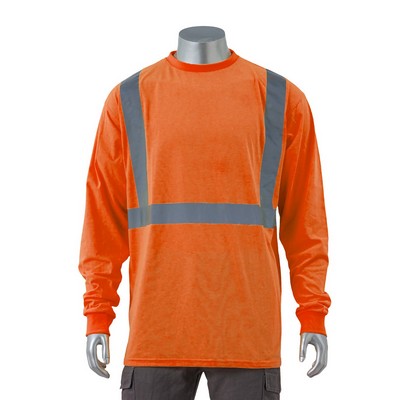 Hi Viz Poly-Cotton Class 2 Reflective Tape Safety T-Shirt