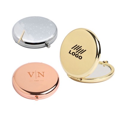 Metal Compact Round Mirror For Purse