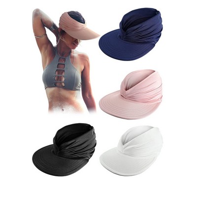 Women's Wide Brim Empty Top Sun Visor Hat