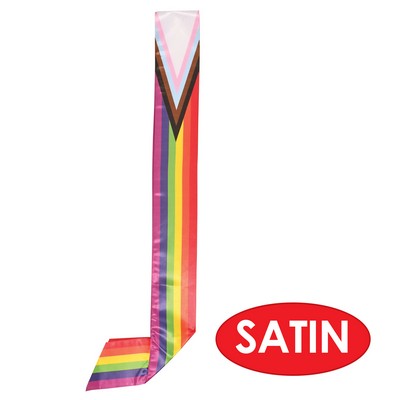 Pride Flag Satin Sashes with a Custom Direct Screen Print