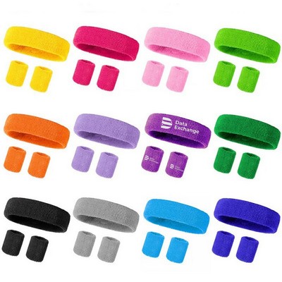 Colorful Wristband Headband Set