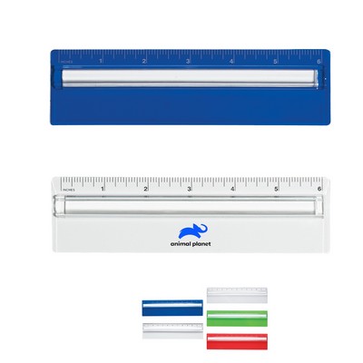 6" Plastic Ruler With Magnifier