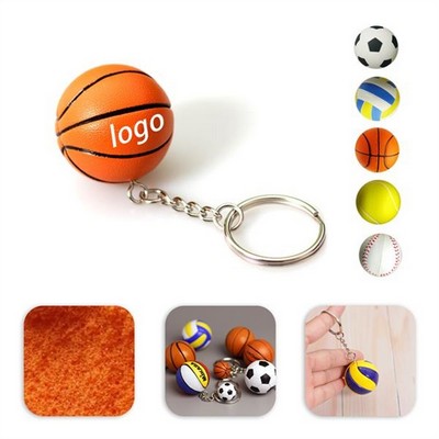 Sports Ball Stress Reliever Keychain