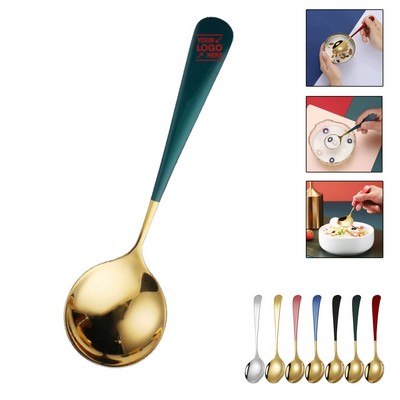 Stainless Steel Soup Spoon with Thick Short Handle