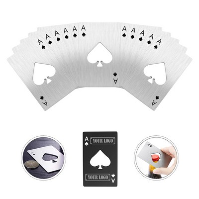 Ace of Spades Stainless Steel Poker Card Bottle Opener