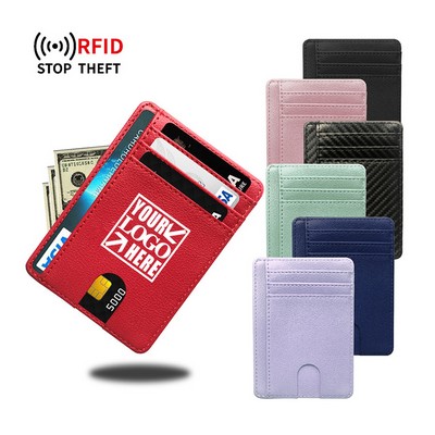 RFID Front Pocket Slim Wallets Minimalist Credit Card Holder