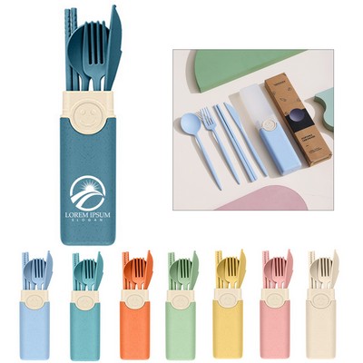 4-in-1 Wheat Straw Tableware Set