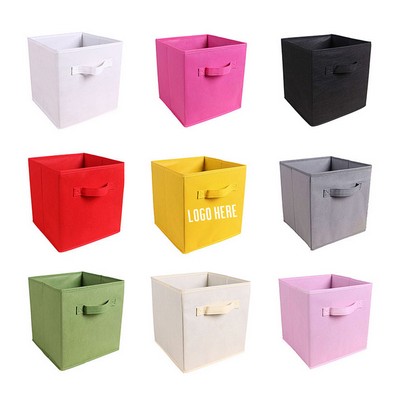 Collapsible Non-Woven Storage Box With Handle