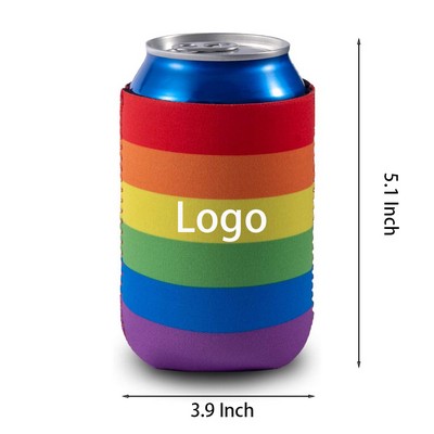 4"x5" LGBT Rainbow Pride Neoprene Beer/Soda Can Cooler Sleeve