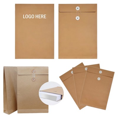 Custom Kraft Paper Envelopes File Bag Storage Organizer Document Holder