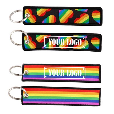 Rainbow Embroidery Luggage Keychain